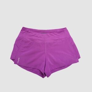 HYLETE Women's Lined Athletic Shorts Size S Purple Pockets Stretch Gym Workout